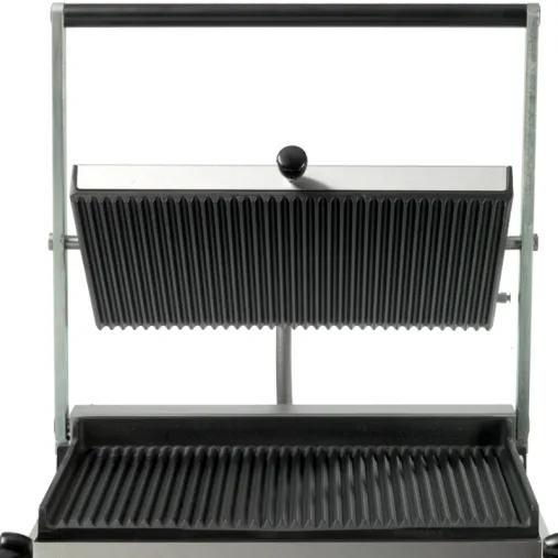Krampouz Contact grill Panini medium plaques striées Ouverture