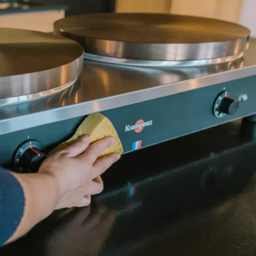 Krampouz Crêpière électrique double Standard  ø 40 cm Nettoyage