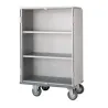 Ariane Chariot-armoire linge propre à 2 battants, étagères, pare-chocs supérieur, serrure à clé et frein sur une roue pivotante