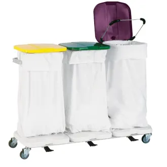 Ariane Chariot porte-3 sacs linge sale avec possibilités d'options