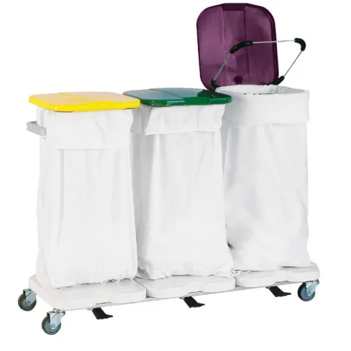 Ariane Chariot porte-3 sacs linge sale avec possibilités d'options Ariane Chariot porte-3 sacs linge sale avec possibilités d'options