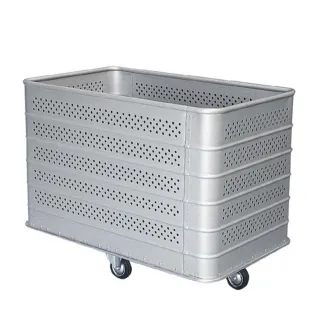 Ariane Chariot de manutention blanchisserie perforé, capacité de 555L
