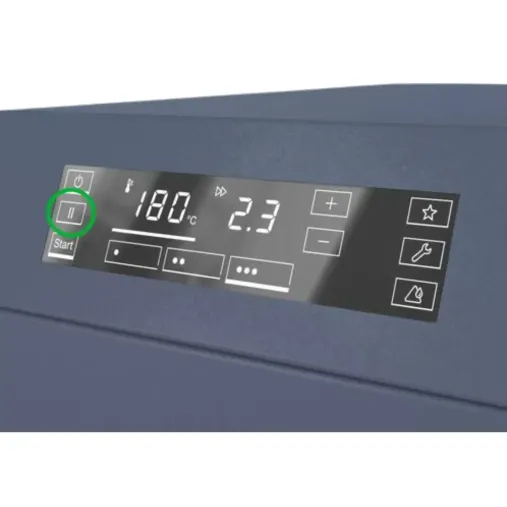 Miele PRI 210 Repasseuse Professionnelle Bouton de commande Temps d'arrêt