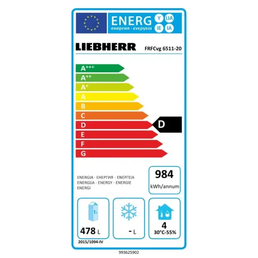 Liebherr FRFCVG 6511 Étiquette énergétique