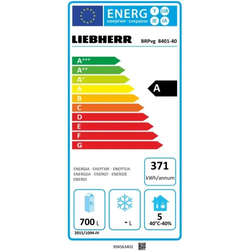 Liebherr BRPVG 8401 Réfrigération verticale positive