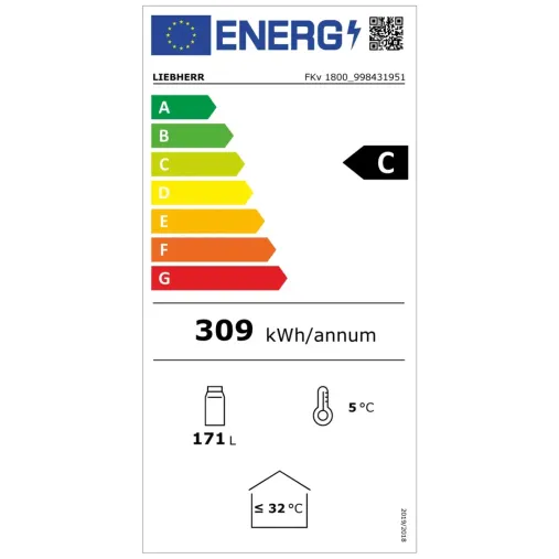 Liebherr FKV 1800 Réfrigération verticale positive Étiquette Énergie