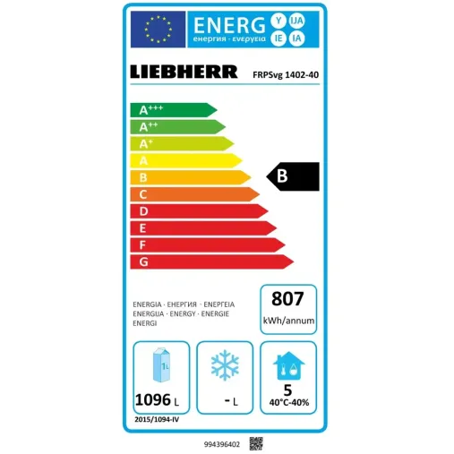 Liebherr FRPSVG 1402 Réfrigération verticale positive