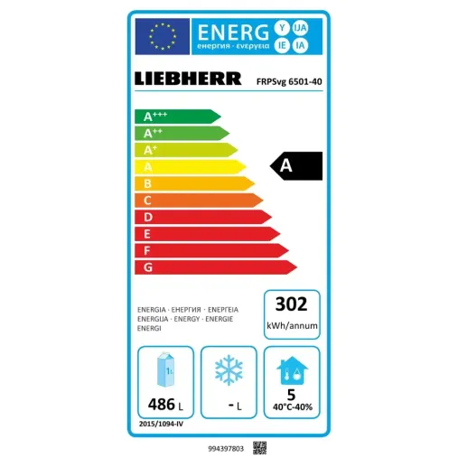 Liebherr FRPSVG 6501 Réfrigération verticale positive