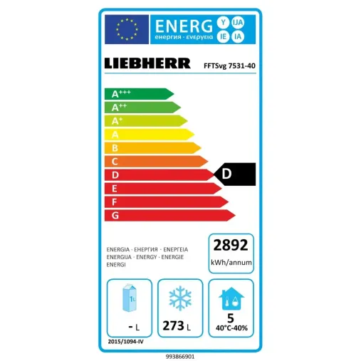 Liebherr FFTSvg 7531 001 40 Meuble réfrigéré négatif